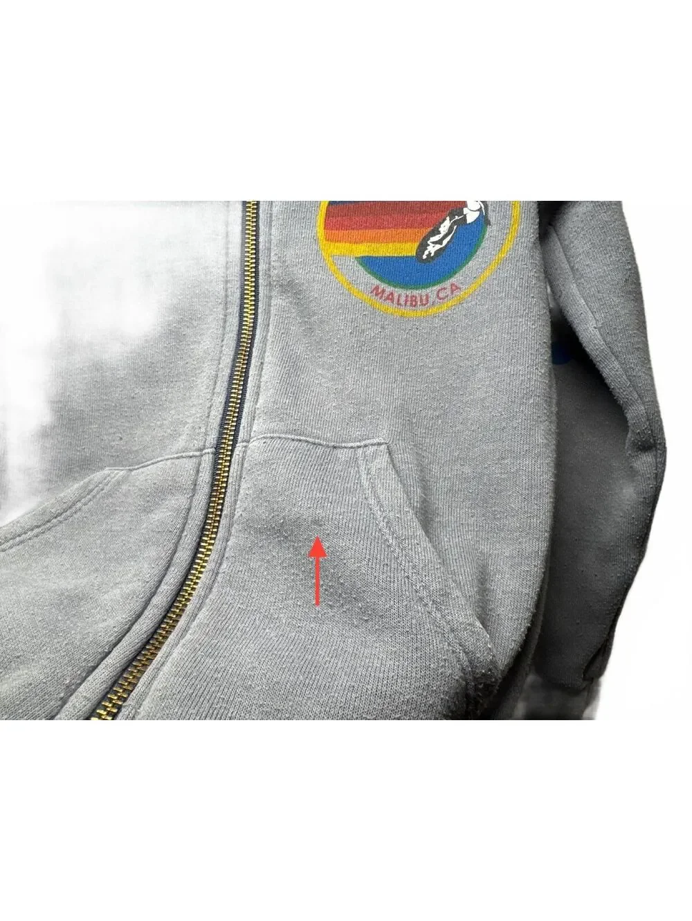KidsAviator Grey Zip-Up Hoodie with Colorful Sleeve Lettering and Malibu Patch